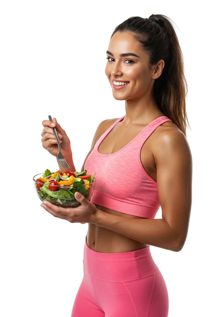 Frau mit gesundem Salat